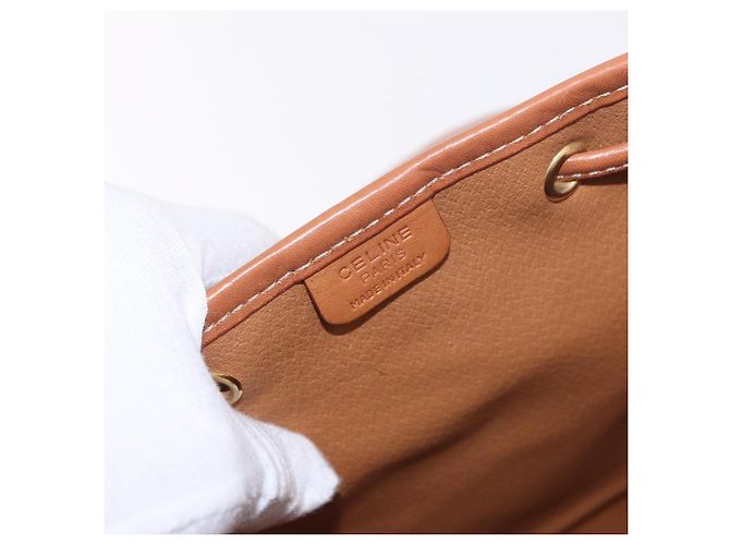 Céline Zaino CELINE Macadam Canvas PVC Pelle Marrone Oro Auth 188472V D'oro - vista 20
