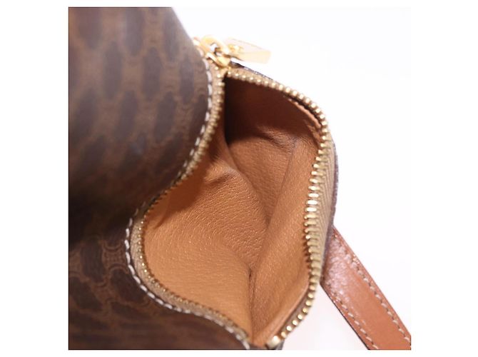 Céline Zaino CELINE Macadam Canvas PVC Pelle Marrone Oro Auth 188472V D'oro - vista 24