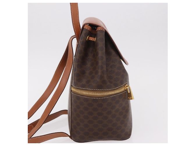 Céline Zaino CELINE Macadam Canvas PVC Pelle Marrone Oro Auth 188472V D'oro - vista 5