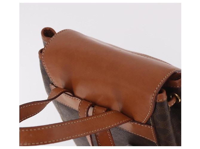 Céline Zaino CELINE Macadam Canvas PVC Pelle Marrone Oro Auth 188472V D'oro - vista 6