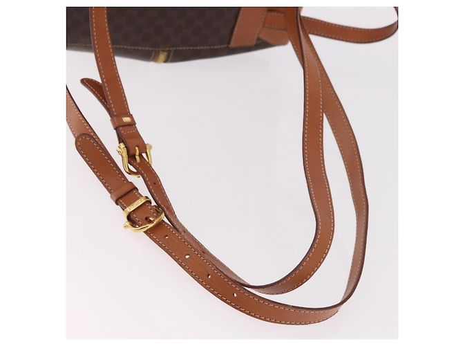 Céline Zaino CELINE Macadam Canvas PVC Pelle Marrone Oro Auth 188472V D'oro - vista 9