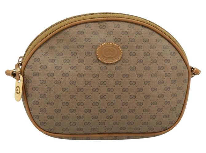 Borsa a tracolla GUCCI Micro GG Supreme PVC Beige Oro 007 983 1113 Auth ka5012 D'oro - vista 2