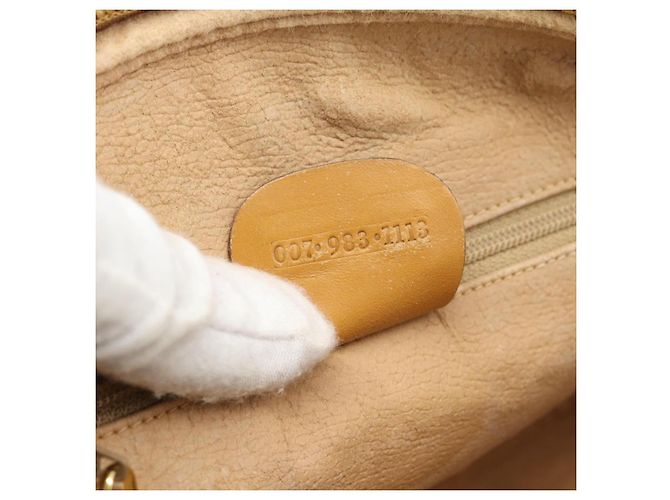 Borsa a tracolla GUCCI Micro GG Supreme PVC Beige Oro 007 983 1113 Auth ka5012 D'oro - vista 21