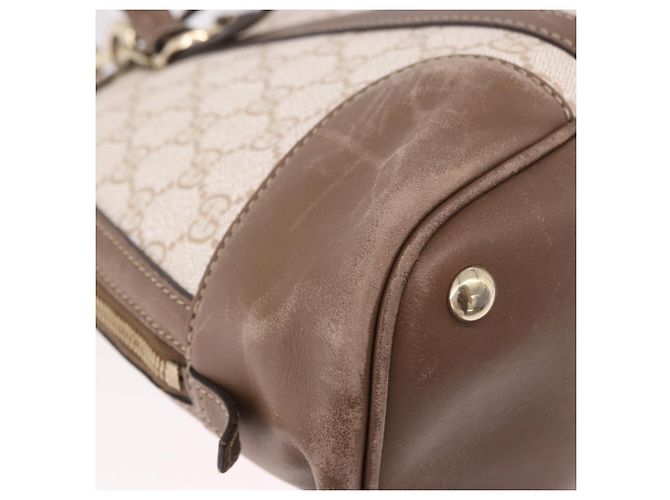Bolso GUCCI GG Supreme en PVC 2way Beige Oro 309617 Auth 190275 Dorado - vista 13