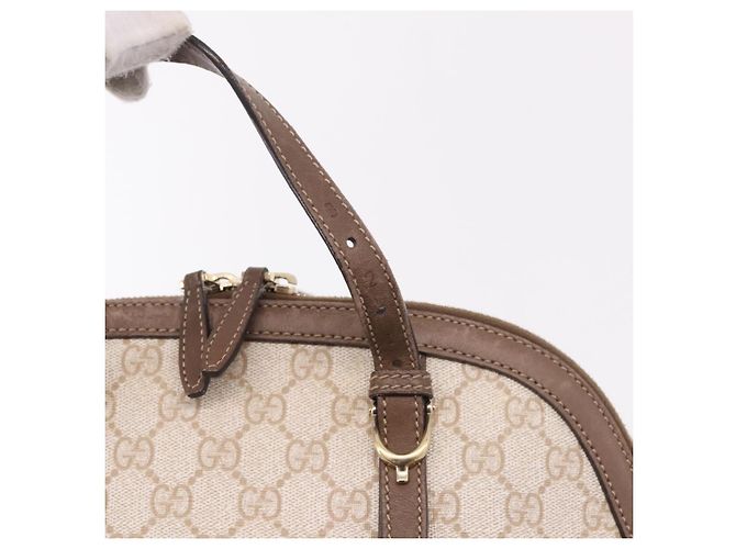 Bolso GUCCI GG Supreme en PVC 2way Beige Oro 309617 Auth 190275 Dorado - vista 18