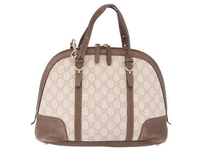 Bolso GUCCI GG Supreme en PVC 2way Beige Oro 309617 Auth 190275 Dorado - vista 2