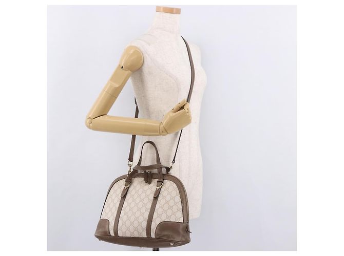 Bolso GUCCI GG Supreme en PVC 2way Beige Oro 309617 Auth 190275 Dorado - vista 26
