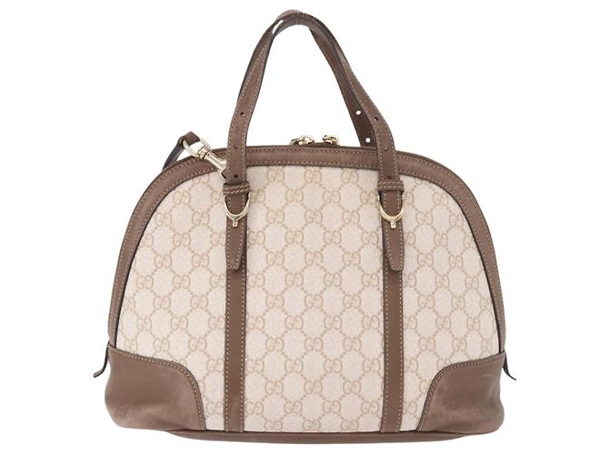 Bolso GUCCI GG Supreme en PVC 2way Beige Oro 309617 Auth 190275 Dorado - vista 3