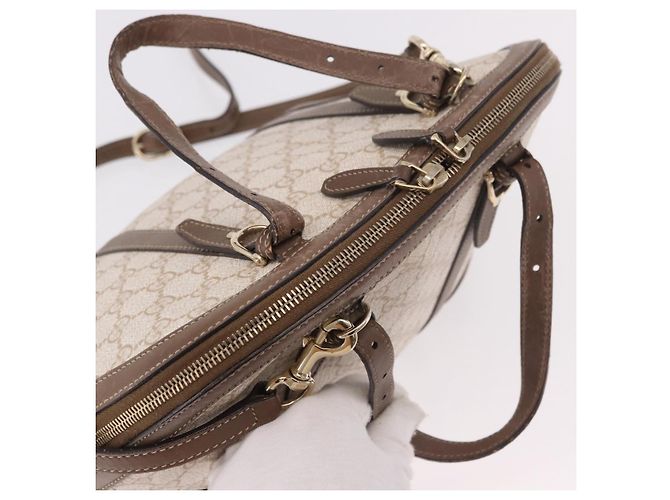 Bolso GUCCI GG Supreme en PVC 2way Beige Oro 309617 Auth 190275 Dorado - vista 6