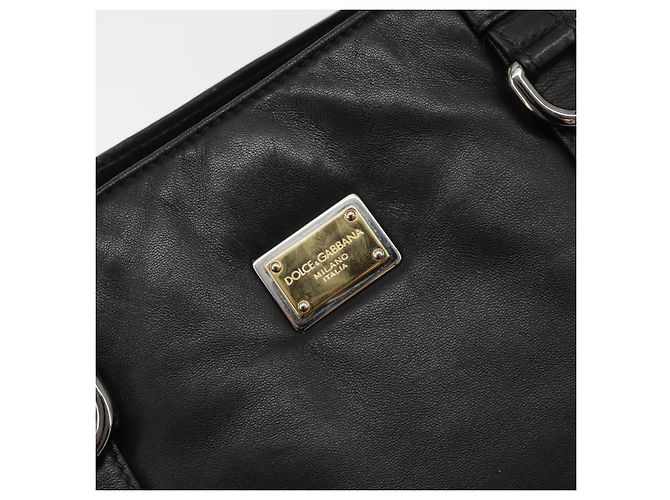 Dolce & Gabbana Borsa Tote con catena DOLCE&GABBANA in pelle nera e oro Auth BA13681V Nero D'oro - vista 14