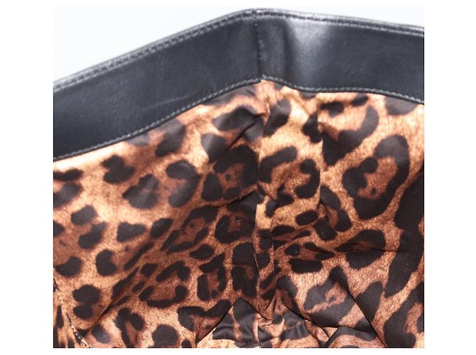 Dolce & Gabbana Borsa Tote con catena DOLCE&GABBANA in pelle nera e oro Auth BA13681V Nero D'oro - vista 19