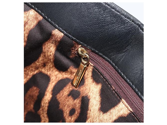 Dolce & Gabbana Borsa Tote con catena DOLCE&GABBANA in pelle nera e oro Auth BA13681V Nero D'oro - vista 20