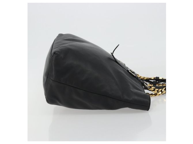 Dolce & Gabbana Borsa Tote con catena DOLCE&GABBANA in pelle nera e oro Auth BA13681V Nero D'oro - vista 4