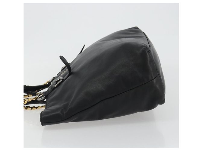 Dolce & Gabbana Borsa Tote con catena DOLCE&GABBANA in pelle nera e oro Auth BA13681V Nero D'oro - vista 5