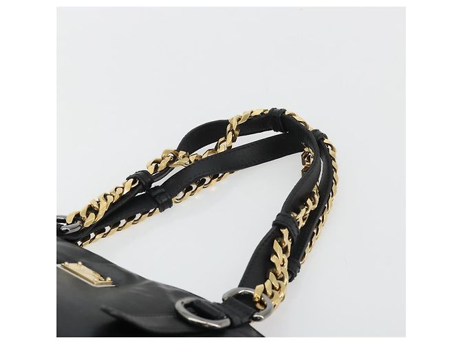 Dolce & Gabbana Borsa Tote con catena DOLCE&GABBANA in pelle nera e oro Auth BA13681V Nero D'oro - vista 8