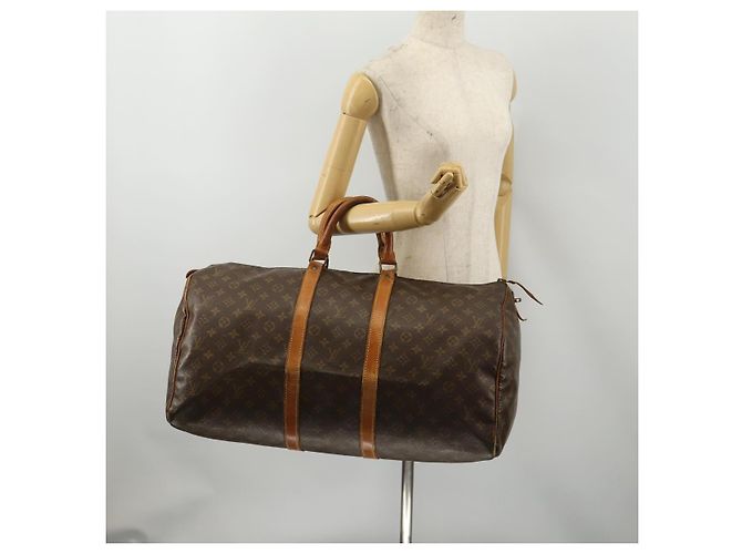 LOUIS VUITTON Borsa Boston Monogram Keepall 55 M41424 LV Auth 187725 Monogramma - vista 23