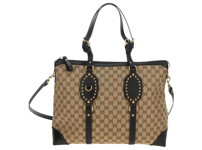 GUCCI GG Canvas Tote Bag 2way Beige Gold 296875 Auth 187995V - Ansicht 2