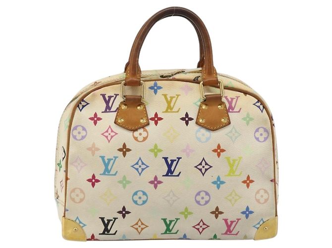 LOUIS VUITTON Borsa Monogram Multicolor Trouville Bianca M92663 LV Auth 189689 Bianco - vista 3