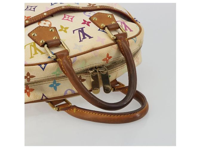 LOUIS VUITTON Borsa Monogram Multicolor Trouville Bianca M92663 LV Auth 189689 Bianco - vista 7
