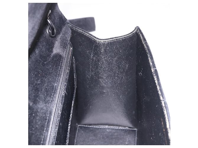 CHANEL Matelasse Chain Shoulder Bag Velor Black CC Auth 189792A Nero - vista 22
