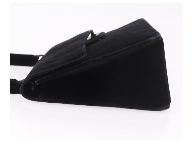 CHANEL Matelasse Chain Shoulder Bag Velor Black CC Auth 189792A Nero - vista 5