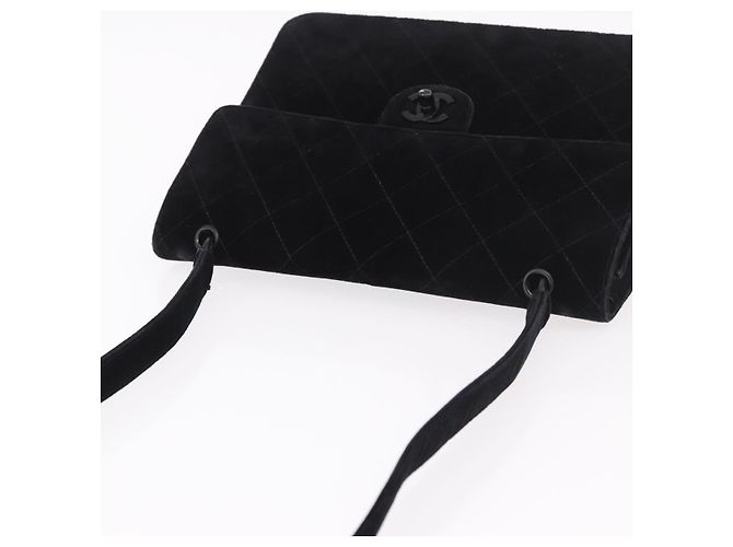 CHANEL Matelasse Chain Shoulder Bag Velor Black CC Auth 189792A Nero - vista 6
