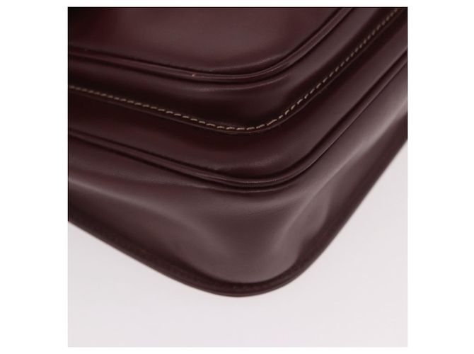 Borsa a Spalla CARTIER in Pelle Bordeaux Oro Auth 187826 D'oro Bordò - vista 10