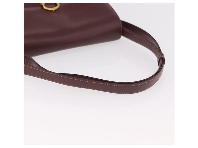Borsa a Spalla CARTIER in Pelle Bordeaux Oro Auth 187826 D'oro Bordò - vista 7