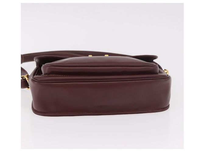 Borsa a Spalla CARTIER in Pelle Bordeaux Oro Auth 187826 D'oro Bordò - vista 9