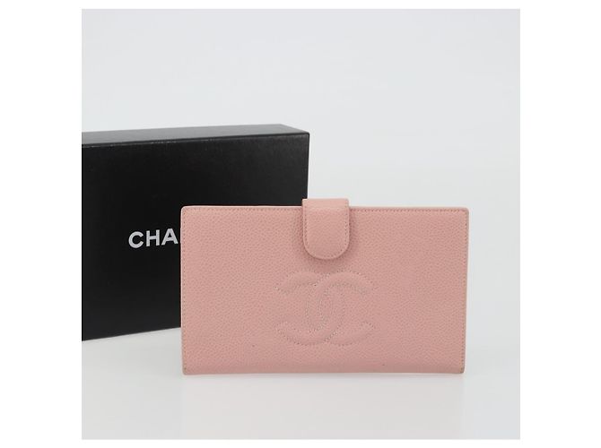CHANEL Long Wallet Caviar Leder Roségold CC Authentisch ar13987A Pink Golden - Ansicht 21