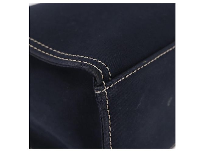 FENDI Mamma Baguette Tote Bag Canvas Navy Silver Auth BA13682V Silber Marineblau - Ansicht 10