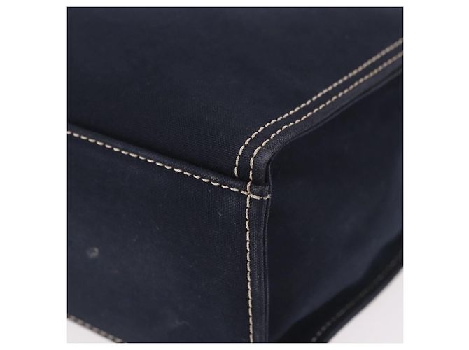 FENDI Mamma Baguette Tote Bag Canvas Navy Silver Auth BA13682V Silber Marineblau - Ansicht 13
