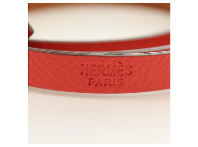 Hermès HERMES Appi 3 Armband Leder Orange Authentisch 187889M - Ansicht 12