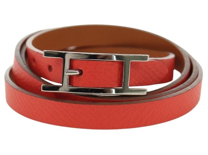 Hermès HERMES Appi 3 Armband Leder Orange Authentisch 187889M - Ansicht 2