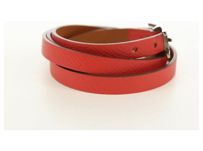 Hermès HERMES Appi 3 Armband Leder Orange Authentisch 187889M - Ansicht 4