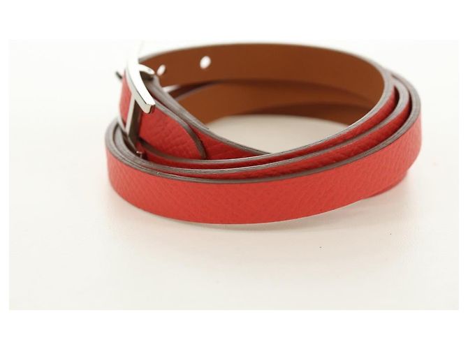 Hermès HERMES Appi 3 Armband Leder Orange Authentisch 187889M - Ansicht 5