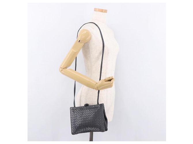 Borsa a Spalla BOTTEGA VENETA INTRECCIATO Pelle Grigia Auth 190565 - vista 21