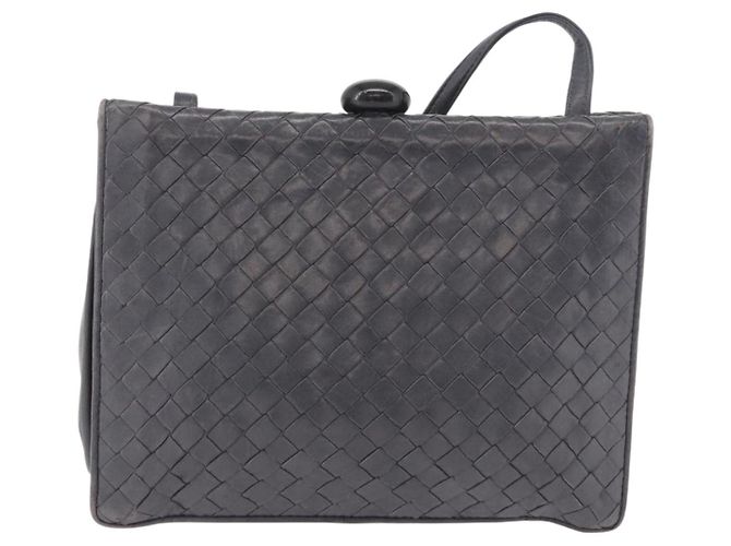 Borsa a Spalla BOTTEGA VENETA INTRECCIATO Pelle Grigia Auth 190565 - vista 3