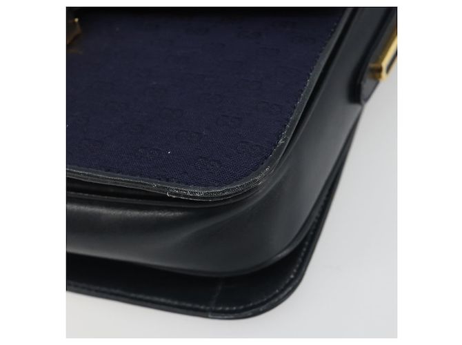 Borsa a Spalla GUCCI Micro GG Canvas Blu Navy Oro Autentica ep15021A D'oro - vista 10