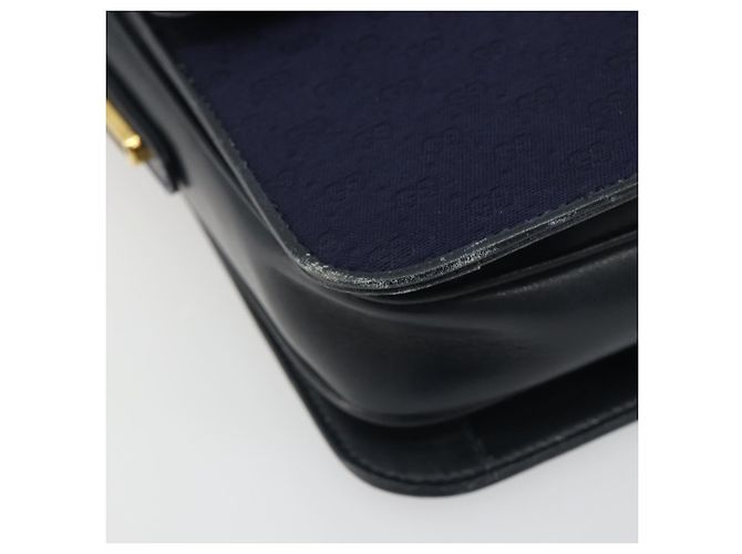 Borsa a Spalla GUCCI Micro GG Canvas Blu Navy Oro Autentica ep15021A D'oro - vista 11
