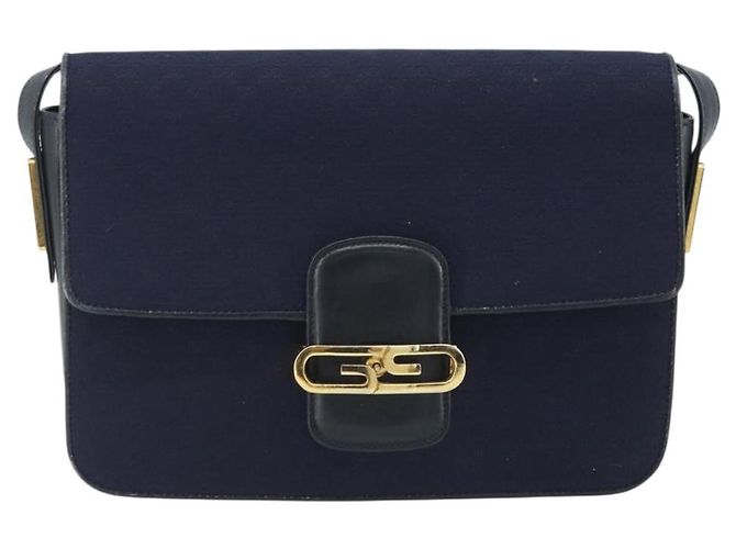 Borsa a Spalla GUCCI Micro GG Canvas Blu Navy Oro Autentica ep15021A D'oro - vista 2