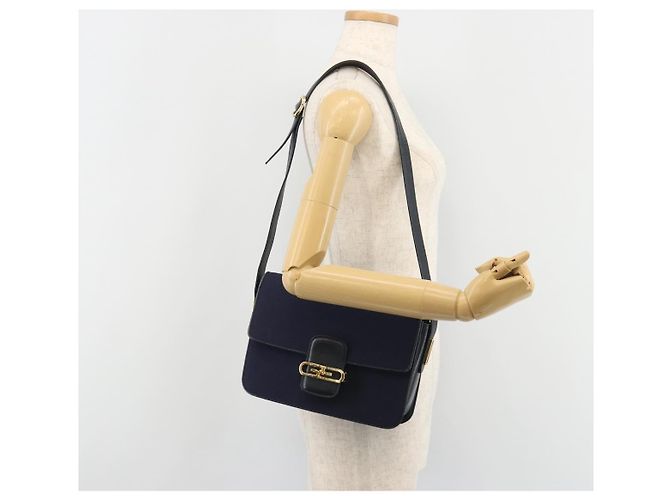 Borsa a Spalla GUCCI Micro GG Canvas Blu Navy Oro Autentica ep15021A D'oro - vista 23