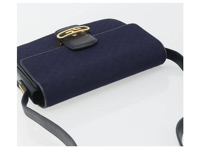Borsa a Spalla GUCCI Micro GG Canvas Blu Navy Oro Autentica ep15021A D'oro - vista 6