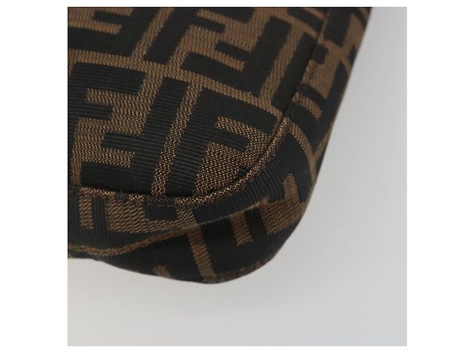 FENDI Zucca Canvas Mamma Baguette Borsa a Spalla Marrone Nero Auth BA13674V - vista 10