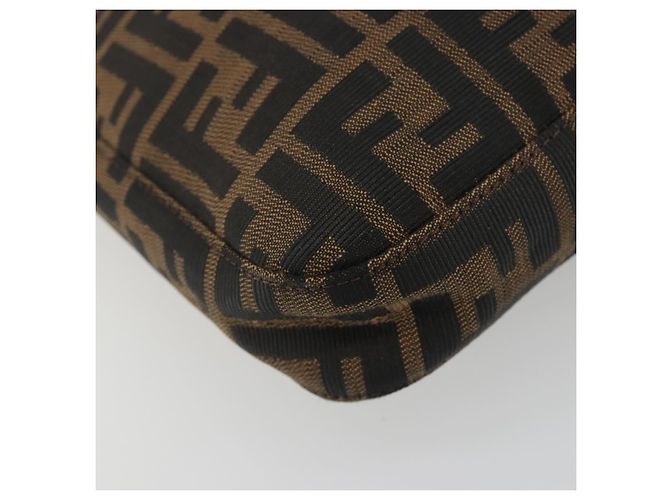 FENDI Zucca Canvas Mamma Baguette Borsa a Spalla Marrone Nero Auth BA13674V - vista 11