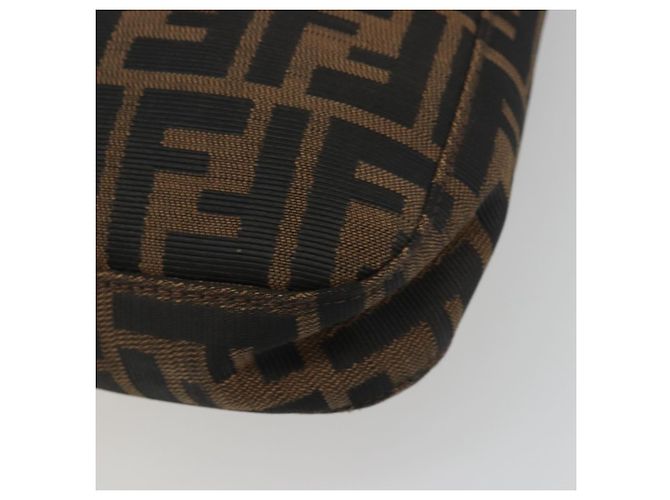 FENDI Zucca Canvas Mamma Baguette Borsa a Spalla Marrone Nero Auth BA13674V - vista 12
