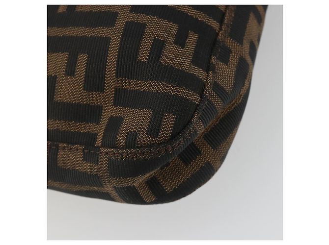 FENDI Zucca Canvas Mamma Baguette Borsa a Spalla Marrone Nero Auth BA13674V - vista 13