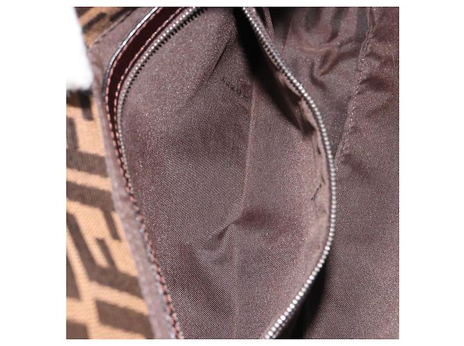 FENDI Zucca Canvas Mamma Baguette Borsa a Spalla Marrone Nero Auth BA13674V - vista 22