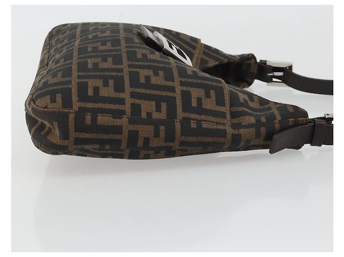 FENDI Zucca Canvas Mamma Baguette Borsa a Spalla Marrone Nero Auth BA13674V - vista 4