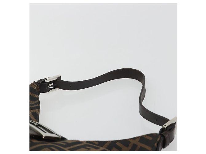 FENDI Zucca Canvas Mamma Baguette Borsa a Spalla Marrone Nero Auth BA13674V - vista 8
